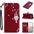 thumbnail image 4 of for Google Pixel 7 Pro Case with Credit Card Holder, Glitter Bling Diamond PU Leather Wallet Phone Case Flip Folio Book Cover for Google Pixel 7 Pro Owl Red, 4 of 8