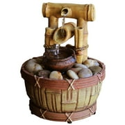 Newport Coast Collections Wood Barrel Holiday Fountain