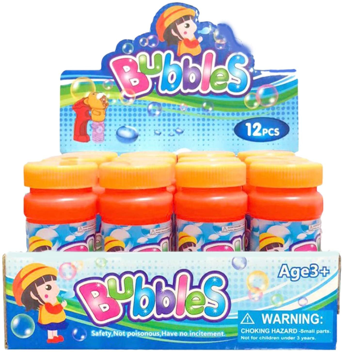 Toysery 12 Packs Bubble Solution, Bubble Refill with Bubble Wand