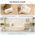 thumbnail image 6 of Kids Couch, Foldable Kids Sofa, 2 In 1 Convertible Toddler Sofa Chair for Boys and Girls, Beige, 6 of 9