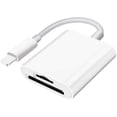 thumbnail image 1 of SD card reader for iPhone iPad camera, dual card slot memory card reader supports SD, 1 of 5