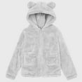 thumbnail image 5 of Miluxas Girls Fleece Jacket Kids Zip Up Fall Winter Fuzzy Sherpa Outwear Coat with Pockets Gray 14-15Years, 5 of 8
