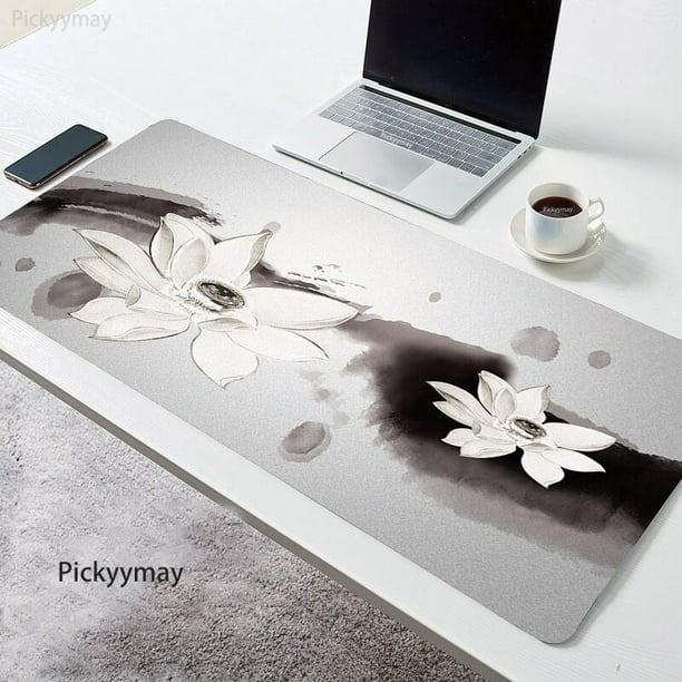 Alfombrilla de ratón antideslizante con diseño de flor de loto para videojuegos, alfombrilla de goma para ordenador portátil, oficina y hogar, tamaño de 90x40cm, XXL qiuyongming unisex