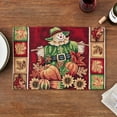 thumbnail image 2 of Violet Linen Fall Harvest Thanksgiving Autumn Leaves Sunflowers Fruits Pumpkins Tapestry Pattern, Polyester Cotton Woven Tapestry , Scarecrow, 13 X 19 , Rectangular Set of 4, Decorative Place Mats, 2 of 6
