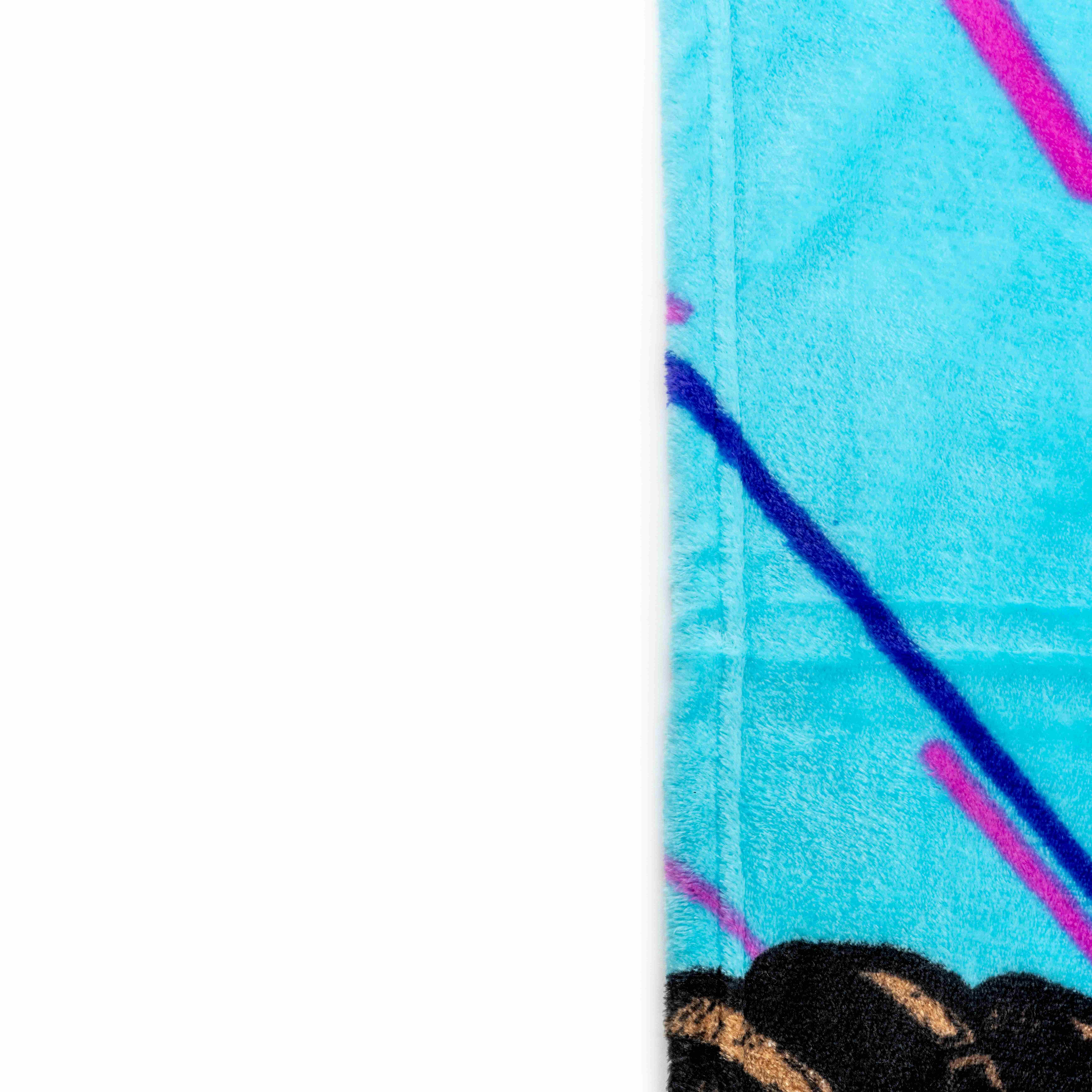 Monster Jam Sparkle Smash 62" x 90" Silk Touch Blanket, Polyester, Pink & Blue, Feld Entertainment