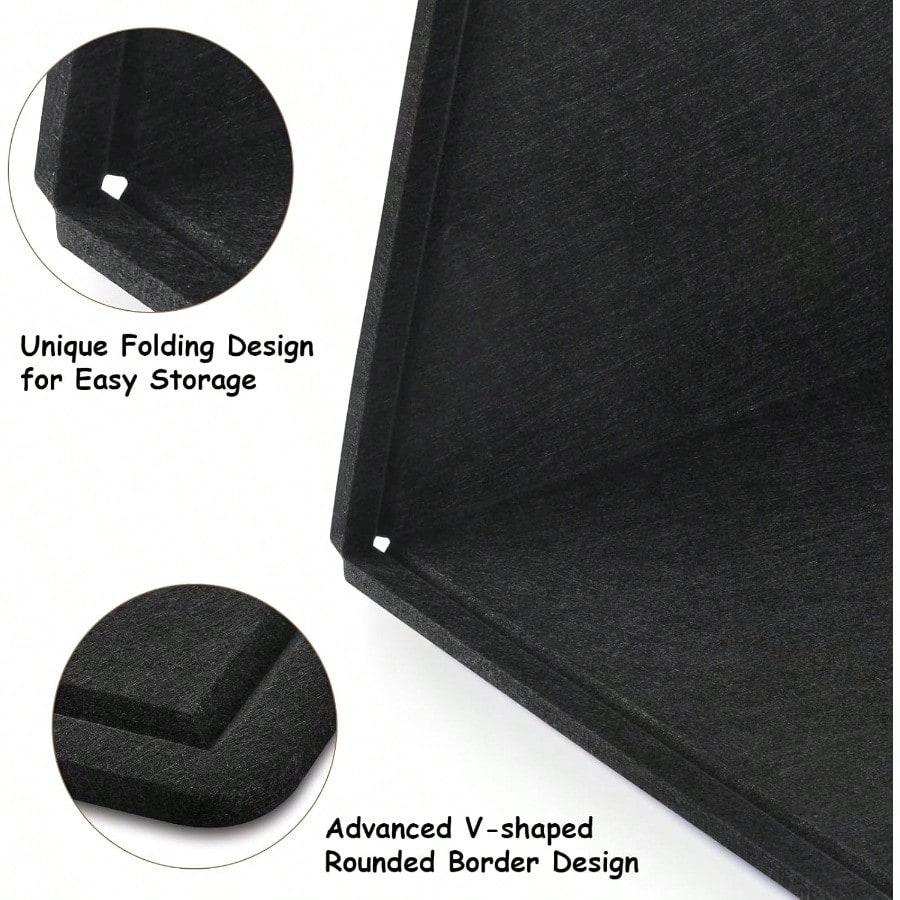 Large Bulletin Board Foldable 72x48 Inches Cork Board Alternative Large Felt Board Decorative Pin Board For Wall Foldable Photo Board SelfAdhesive Vision Board With 36 Pushpins Black