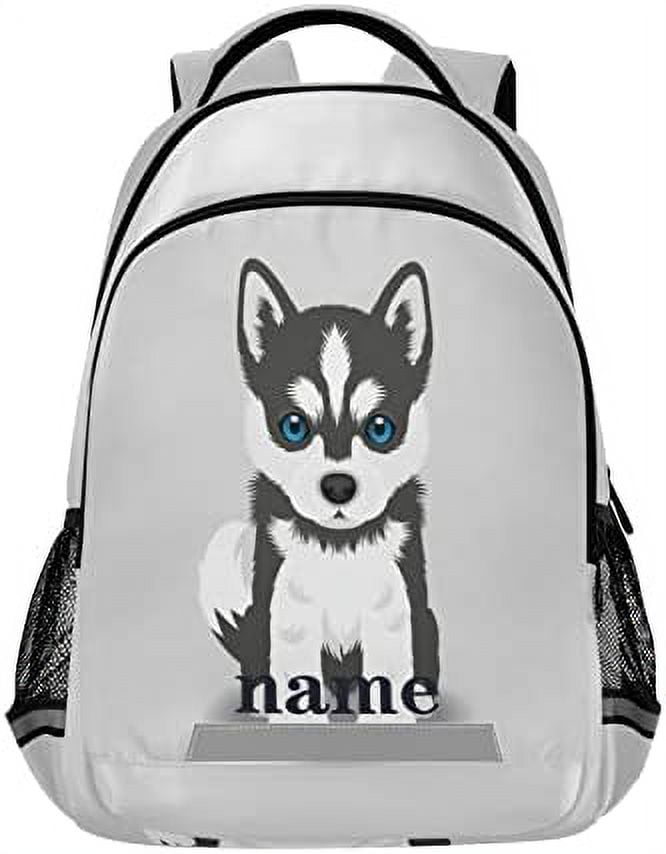 Custom Siberian Husky Puppy Dog Backpack Customized Backpacks Girl Boy School Bag Kids Rucksack