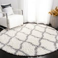 thumbnail image 2 of SAFAVIEH Moroccan Tassel Tangier Geometric Shag Area Rug, Ivory/Light Grey, 6'7" x 6'7" Round, 2 of 7