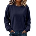 thumbnail image 3 of Zorvxlyn Womens Fleece Sweatshirt Winter Warm Long Sleeve Crewneck Sweatshirts Women Oversized Streetwear Tshirts Shirts for Women, 3 of 6