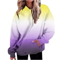 thumbnail image 2 of Jinhomg 2026 Trendy Hoodie for Women Plus Size Gradient Color Pullover Tops Fall Casual Comfy Long Sleeve Hooded Sweatshirt with Kangaroo Pocket Yellow S, 2 of 5