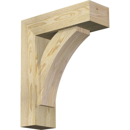 

Ekena Millwork 6 W x 18 D x 22 H Thorton Block Rough Sawn Bracket w/ Offset Brace Douglas Fir