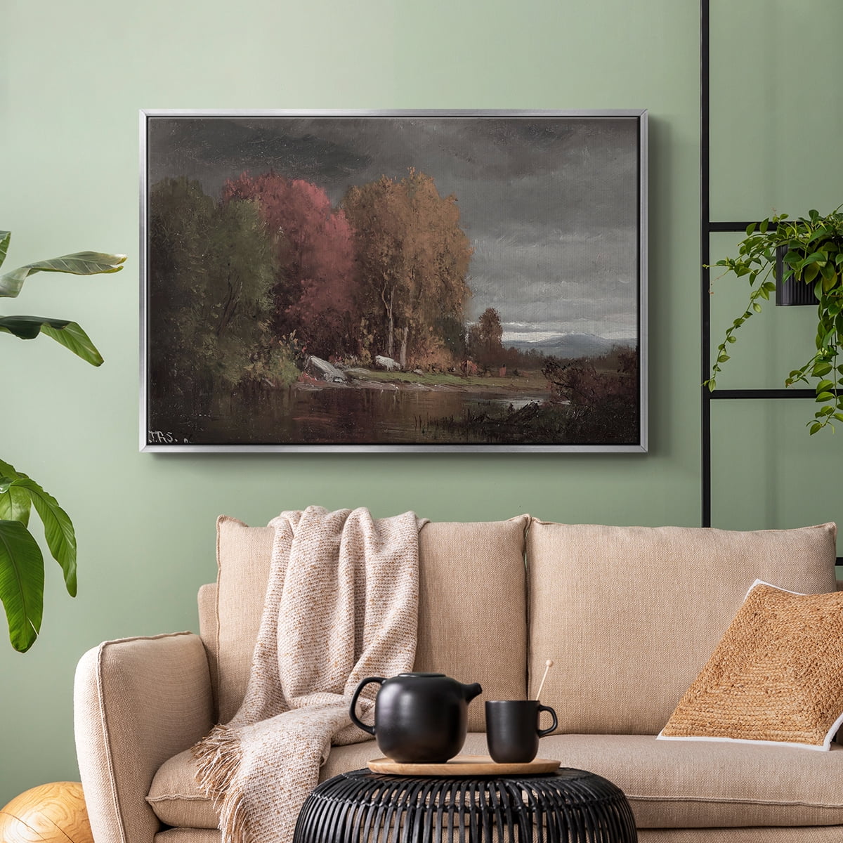 Vintage Landscape-CCCXXVII By Wexford Home Framed in Silver Wood Gallery Wrapped Canvas 25 in. x 37 in.