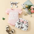 thumbnail image 2 of Gunia First Birthday Outfit Girl Mother'S Day Short Sleeve Letter Prints Tops Shorts 2Pcs Children Clothes Sweet 12-18 Months, 2 of 9