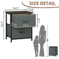 thumbnail image 4 of Eunos Small Nightstand for Bedroom with 2 Fabric Drawer, Bedside Table End Table for Closet, Charcoal Grey, 4 of 8