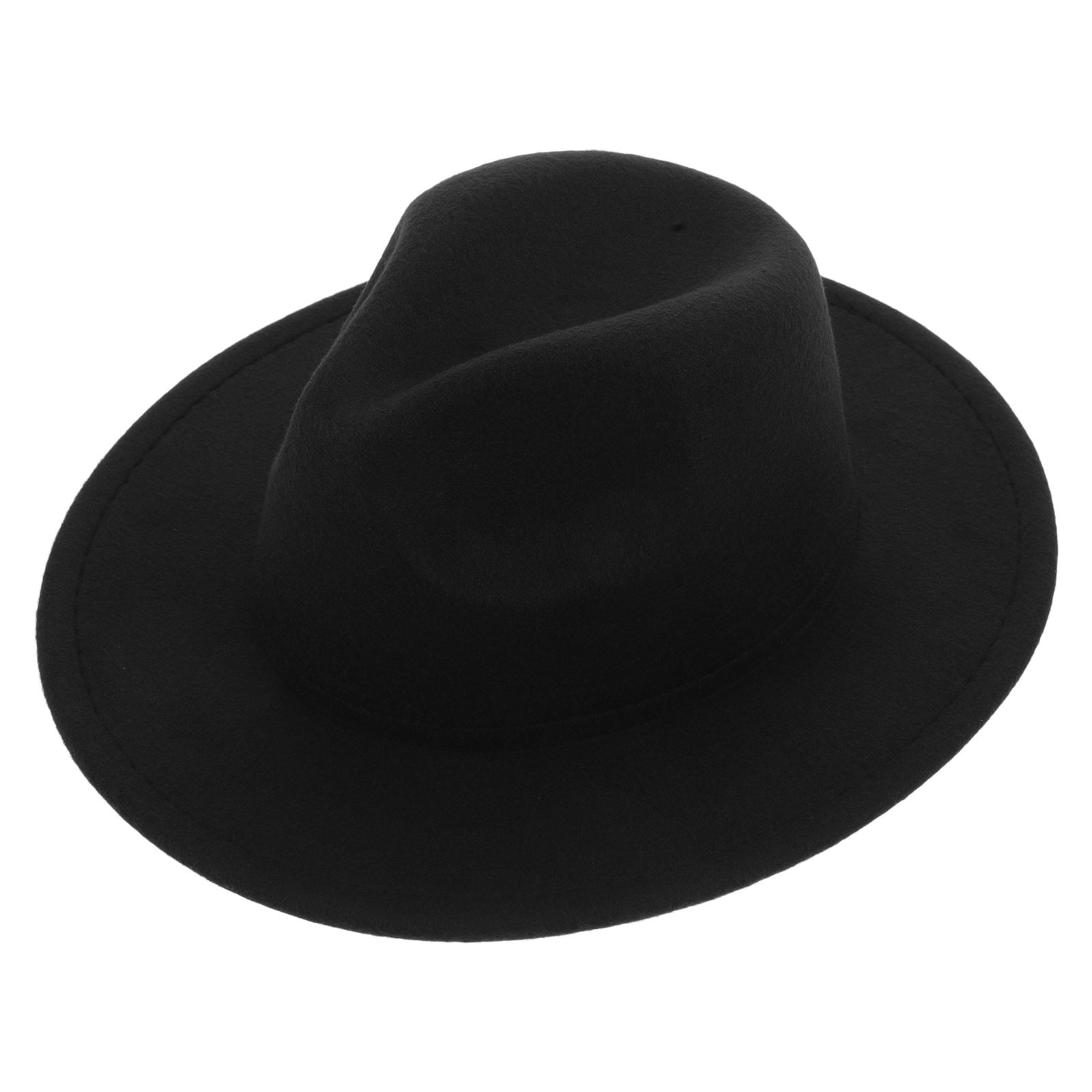 New Raffaello Bettini Large Wool Fedora Bow Hat Black One 