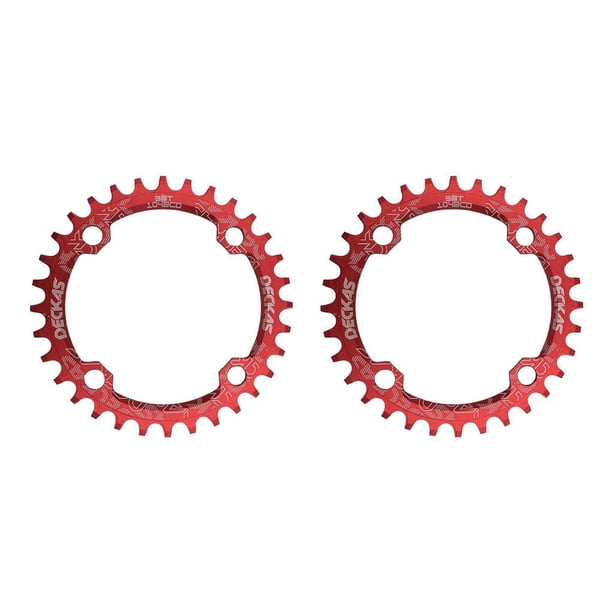 Greeniant Juego de bielas, placa de disco de dientes, piñón estrecho 104BCD, bicicletas de montaña de carretera, juego de cadenas de aleación rojo y 38T 2piezas
