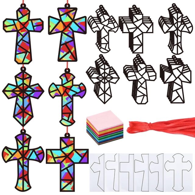 Kit de manualidades Sinload Religious Cross Crafts con papel de seda