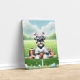 thumbnail image 3 of Happy Easter Hello Spring Schnauzer Playing Football Vertical Matte Canvas Poster Miniature Schnauzer Dog Lover Wall Art Home Decor - 13003, 3 of 5