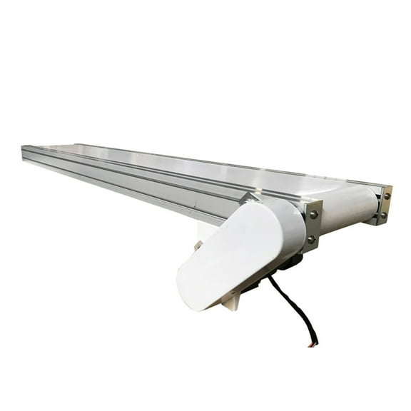 59''x 7.9'' PVC Belt Conveyor Machine with Aluminum Frame & White Belt for Packing Shipping
