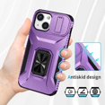 thumbnail image 3 of Funda para GANGXUN iPhone 13 Mini - Soporte metálico, Función magnética, Morado, 3 of 5