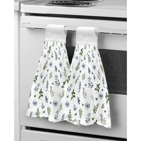 

Flower Leaf Gradient Butterfly Hand Towel for Bathroom Kitchen Absorbent Ha
