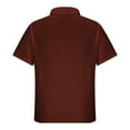 thumbnail image 6 of Dagegui Mens Cotton Linen Shirts Solid Casual Loose Fit T-Shirts Short Sleeve Button Down Lapel Shirt Tops Big and Tall Homewear Tees Today Sales Wine,XL, 6 of 6