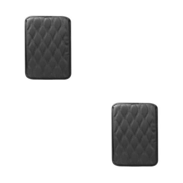 Scienceny Almohadilla impermeable para reposabrazos de coche, alfombrilla para caja de asiento de consola central, cojín resistente a los Negro 2piezas