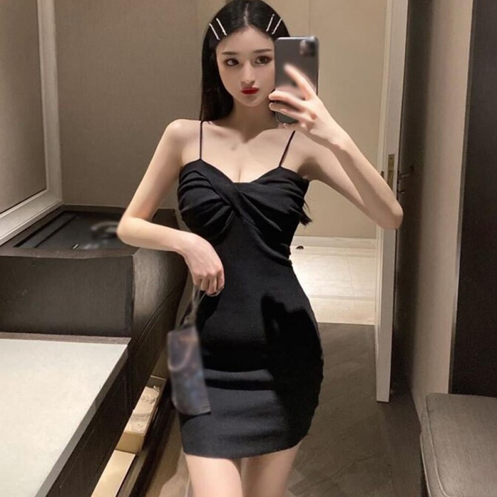 Spring Mini Dresses for Women 2023 Casual Sexy Solid Black Red Dress Cross  Sheer Mesh Bodycon Robe Femme Street Clothes Vestidos