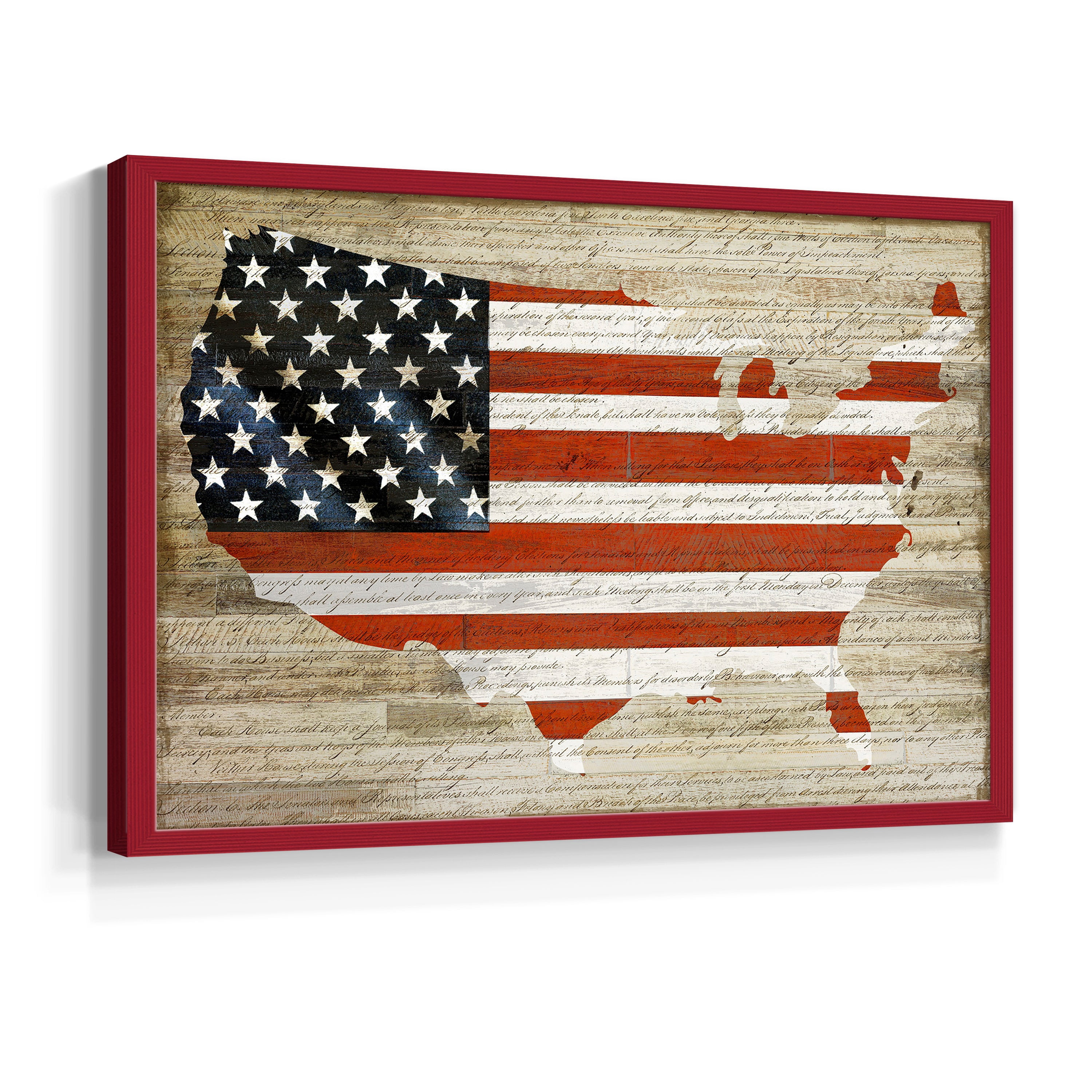American Flag by Daniela Santiago - Restickable Framed Giclée Print