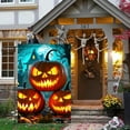 thumbnail image 2 of Happy Halloween Garden Flag 12x18 Inch Double Sided Scary Glowing Pumpkin Face Flags Haunted House Full Moon Spooky Small Garden Flag for Yard Outdoor Halloween Lawn Decoration, 2 of 6