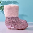 thumbnail image 5 of LYHao Girls Winter Warm Knit Boots For Little Girls — Cozy Lined Ankle Boots With Top Handle For Autumn And Winter ,Girls Boots Sizes 7 Red(13-13.5 Years), 5 of 5