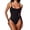 Black, variant on Women's One Piece Swimsuit Strappy Backless Bathing Suit Cut Out Lined Scoop Neck Adjustable Straps Swimwear
