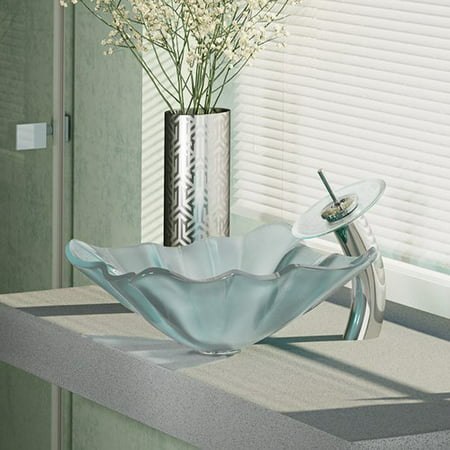 Ren By Elkay Glass Specialty Vessel Bathroom Sink With Faucet
