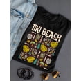 thumbnail image 3 of Tiki-Beach Hawaiian Vacation Vibes Graphic Women's T-shirt, 3 of 4