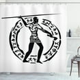 thumbnail image 1 of Ambesonne Hunting Shower Curtain, Man Lance, 69"Wx70"L, Black White, 1 of 3