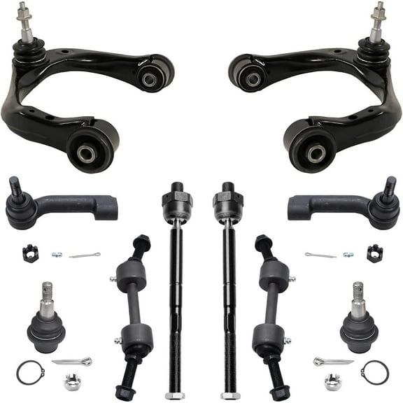 Detroit Axle - Front Upper Control Arms w/Ball Joints Sway Bars Tie Rods Replacement for 2015-2017 Ford F-150 2WD - 10pc Set