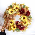 thumbnail image 4 of Artificial flowers,Fall Wreath 20" Fall Decorations Indoor Fall Porch Decor Artificial Autumn Wreath Fall Decor With Sunflowers Berries Bow Thanksgiving Wreath Halloween Wreath For Front Door, 4 of 9