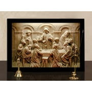 IBA Indianbeautifulart Christ Picture Marble Artwork The Last Supper Wall Art Living Room Decor Jesus Prints Poster With Frame Ready To Hang Frame