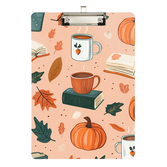 FORMRS Acrylic Clipboard with Low Profile Clip Standard A4 Letter Size, 12.5" x 9", Pink Fall Coffee