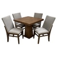 thumbnail image 1 of Set de Comedor SALVANTO Joshua 4 Sillas 90x90 cm MDF UV color Parota, 1 of 6