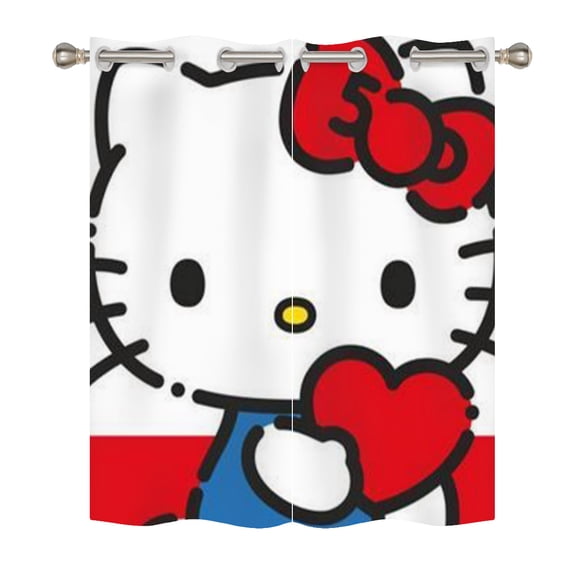 Hello Kitty Blackout Curtains for Boys Girls Home Decor, Cartoon Fun Insulation Curtains, Bedroom Living Room Blackout Curtains 140x160cm