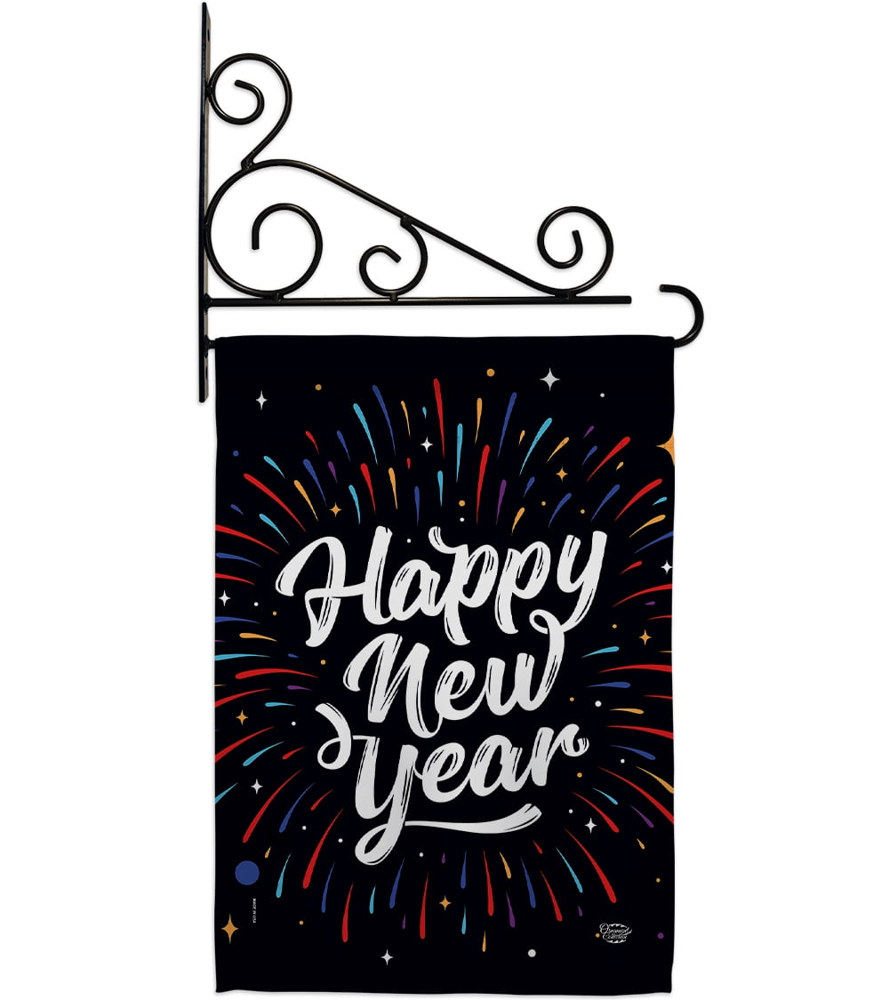 Happy New Year Garden Flag Winter Decorative Small Gift Yard House Banner 