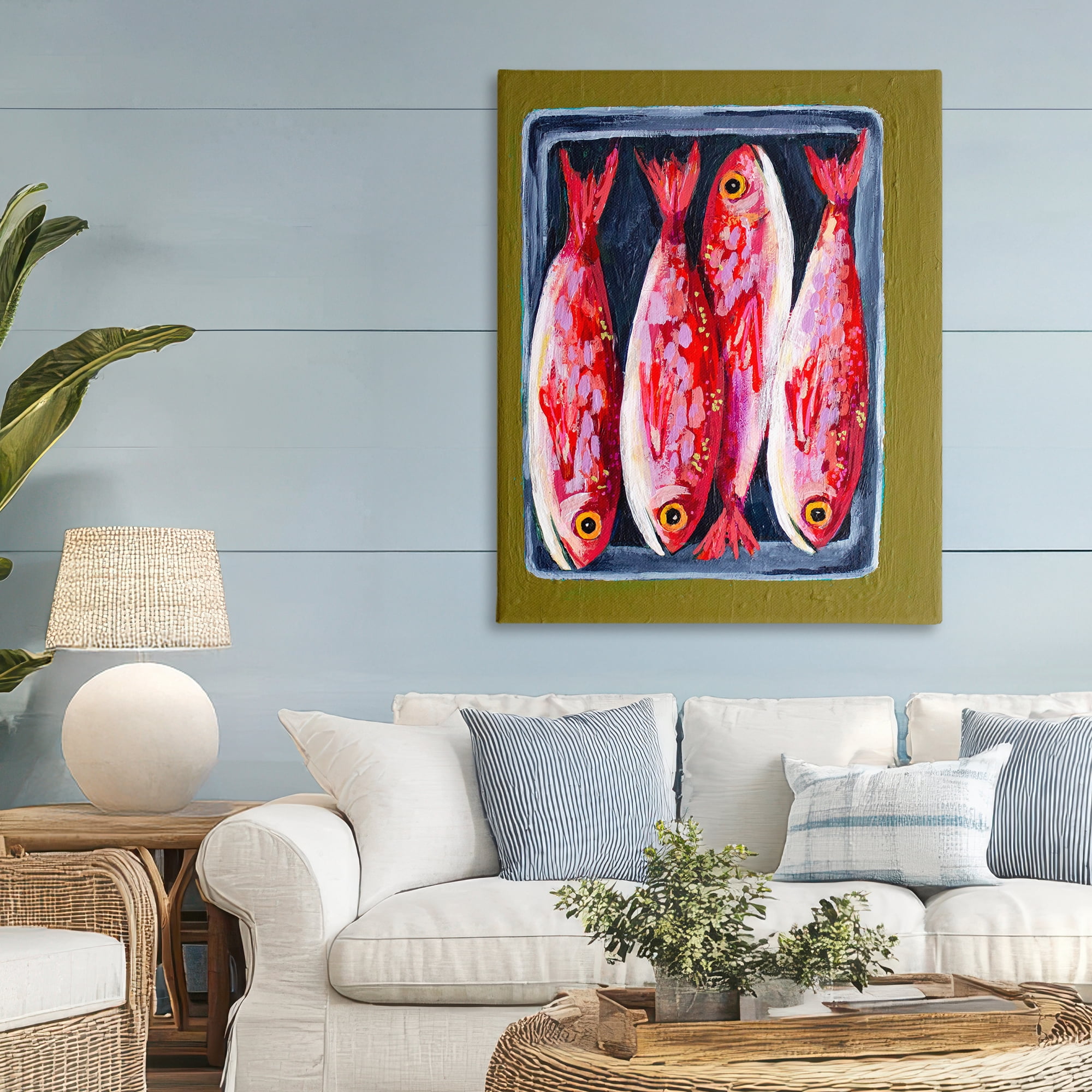 Stupell Industries Red Fish on a Platter Canvas Wall Art, design by Rachel Nerney