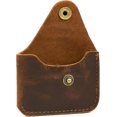 thumbnail image 2 of Brown Leather Card Holder Minimalist Wallet Handmade - Slim Credit Card Case with Button Closure - Compact Leather Card Case Holds Up to 4 Cards - Front Pocket Wallet for Men & Women, 2 of 4