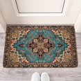 thumbnail image 2 of Bohemian Brown Ethnic Rug Welcome Door Mat Decorative Doormat Farmhouse Low-Profile Floor Rug Switch Mat for Home Indoor Outdoor Decorations 17 X 30 Inch, 2 of 6