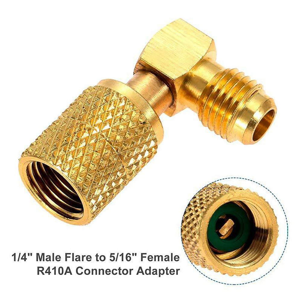 Splituctless Service Port Adapter R410a 5/16'' SAE Female to 1/4'' SAEMale W6A6 