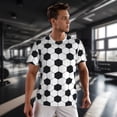 thumbnail image 3 of Wukai Soccer Ball Print Men's Short-Sleeved Mesh T-Shirt,Quick-Dry Short Sleeve Workout T-Shirt-5X-Large, 3 of 8