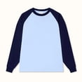 thumbnail image 4 of Bibifish Mens T-Shirts Contrast Raglan Sleeve Crew Neck Long Sleeve Plain Basic Undershirt Tees, 4 of 5
