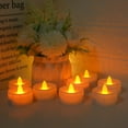 thumbnail image 6 of 6pcs Remote Controlled LED Tea Light Yellow Flickering Bulb,Long Lasting Battery Operated LED Votive Candle with Timer, 6 of 10