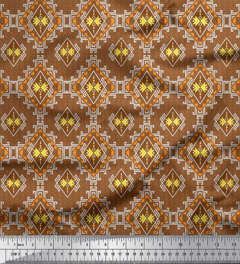 Soimoi Velvet Fabric Geometric Southwestern Fabric Prints by Yard 58 Inch Wide